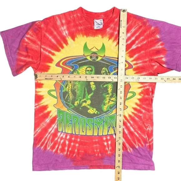 Vintage  Y2K Aerosmith Girls of Summer Tour 2002 Tie Dye T Shirt Mens Medium - Picture 8 of 8